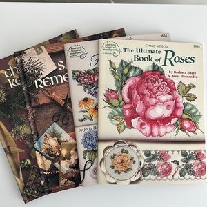 Bundle of four cross stitch books
